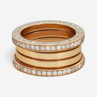 Bulgari B.Zero1 Diamond 18K Yellow Gold Diamond Four Band Ring Sz. 7 04624