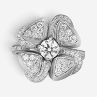 Bulgari Fiorever 18K White Gold Diamond Ring Sz. 7 354511