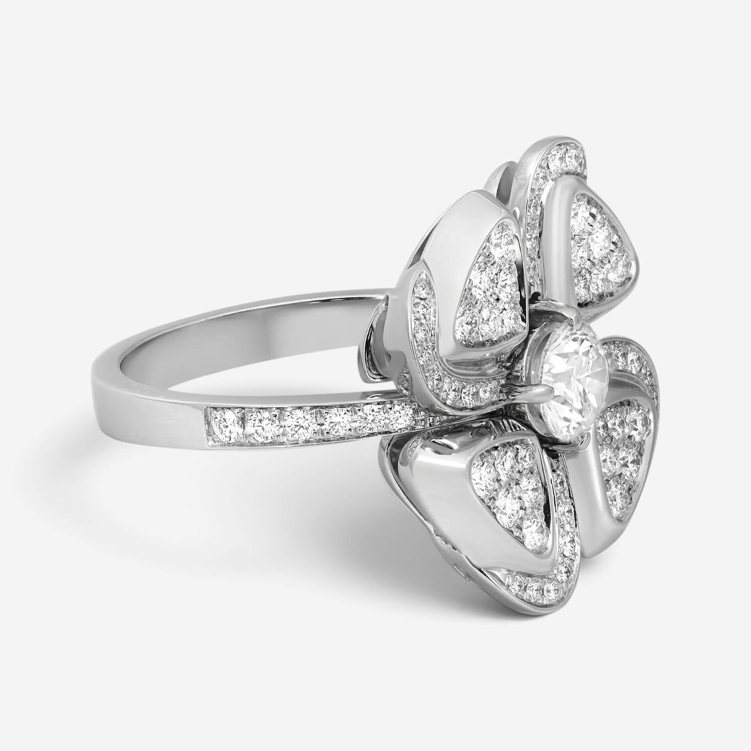 Bulgari Fiorever 18K White Gold Diamond Ring Sz. 7 354511