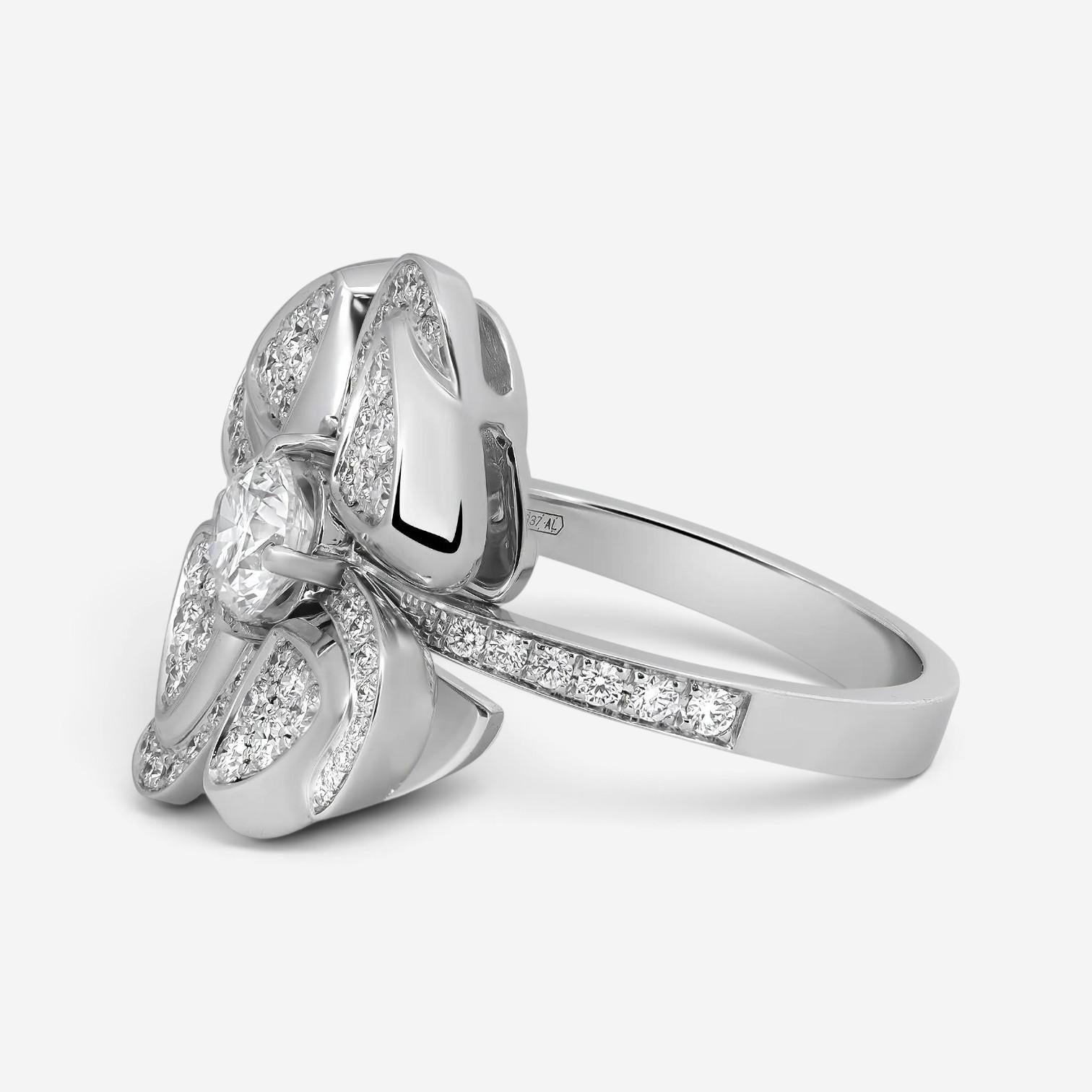 Bulgari Fiorever 18K White Gold Diamond Ring Sz. 7 354511