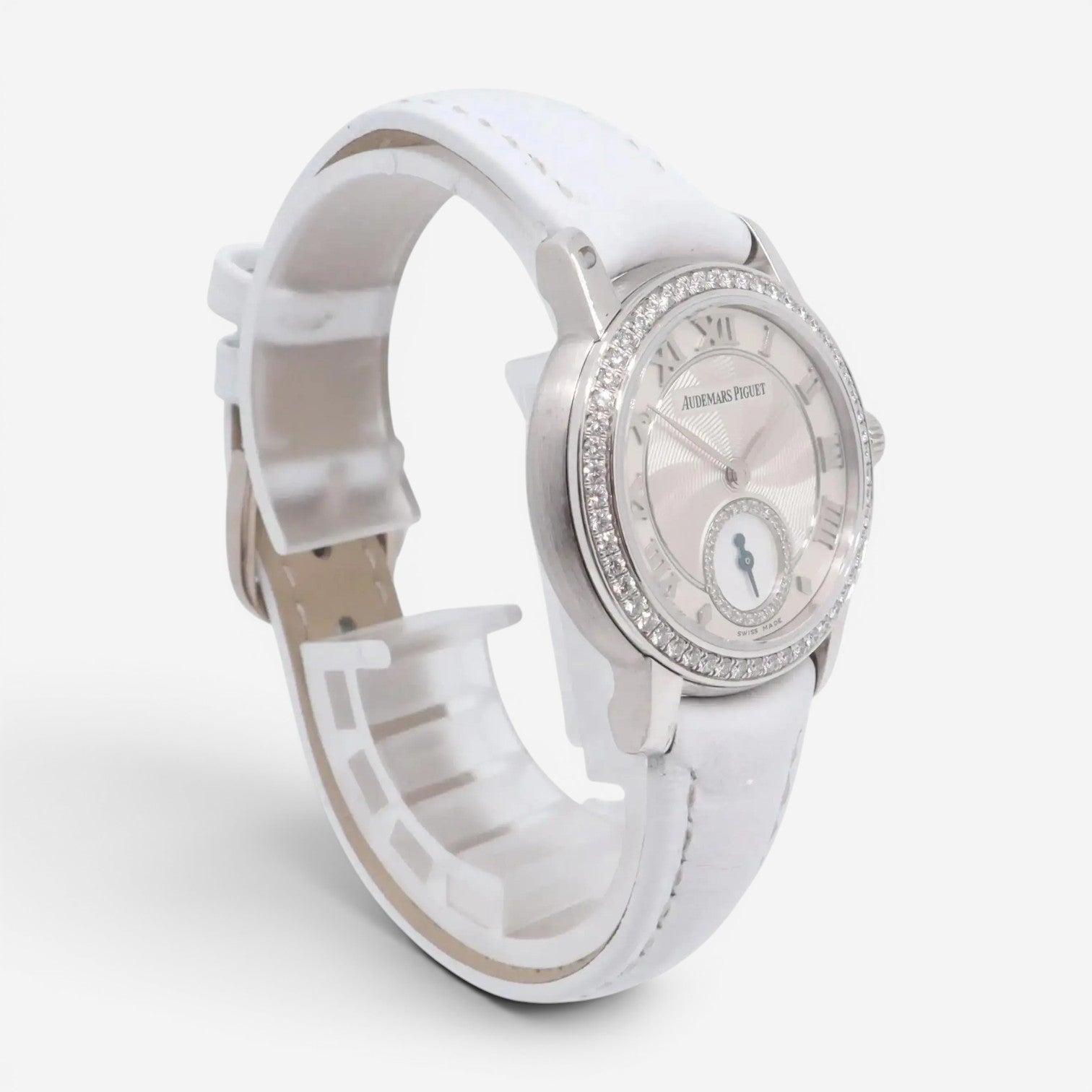 Audemars Piguet Jules 18K White Gold Diamond Manual Wind Ladies Watch 77228BC