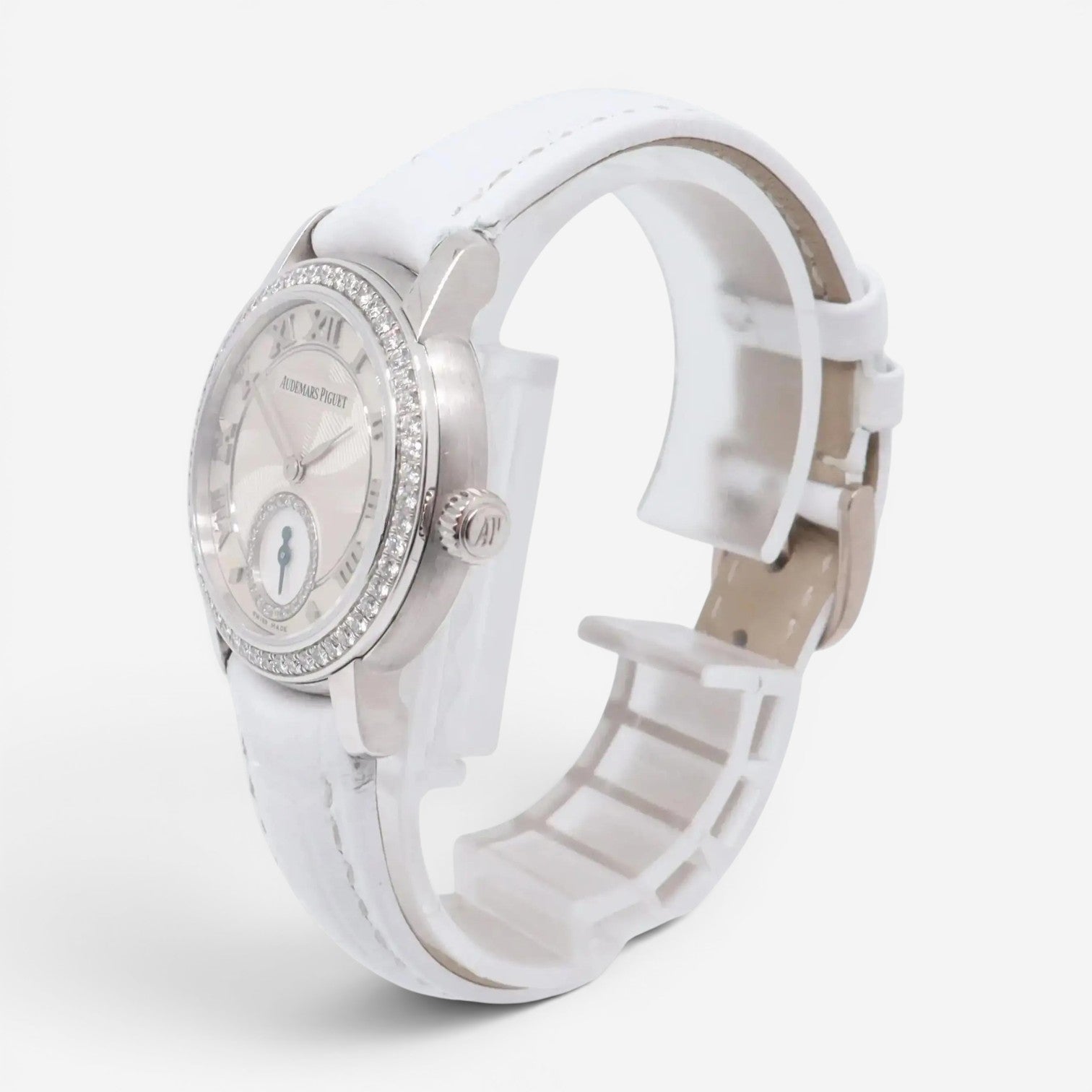 Audemars Piguet Jules 18K White Gold Diamond Manual Wind Ladies Watch 77228BC