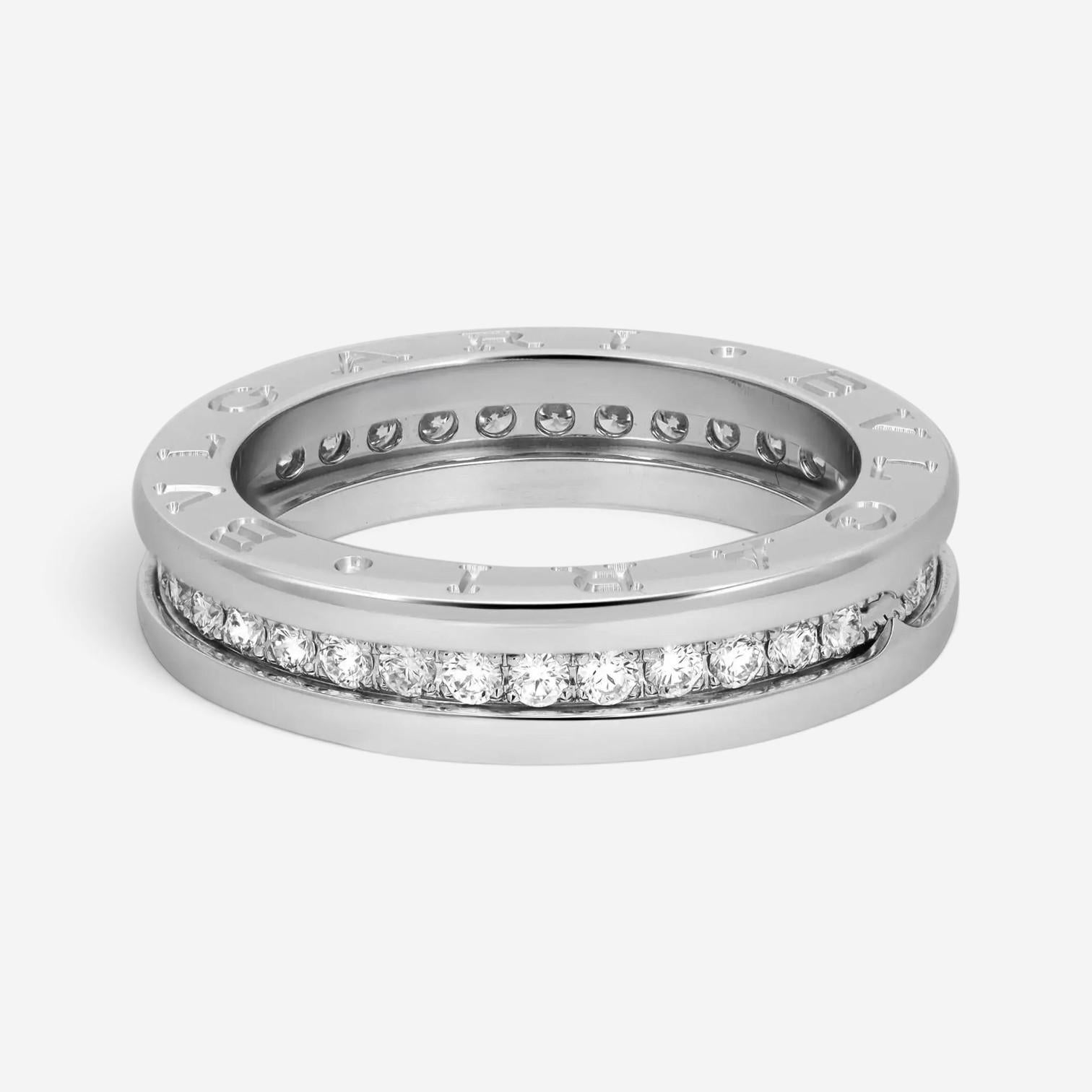 Bulgari B.Zero1 18K White Gold Diamond One Band Ring Sz. 6 329357