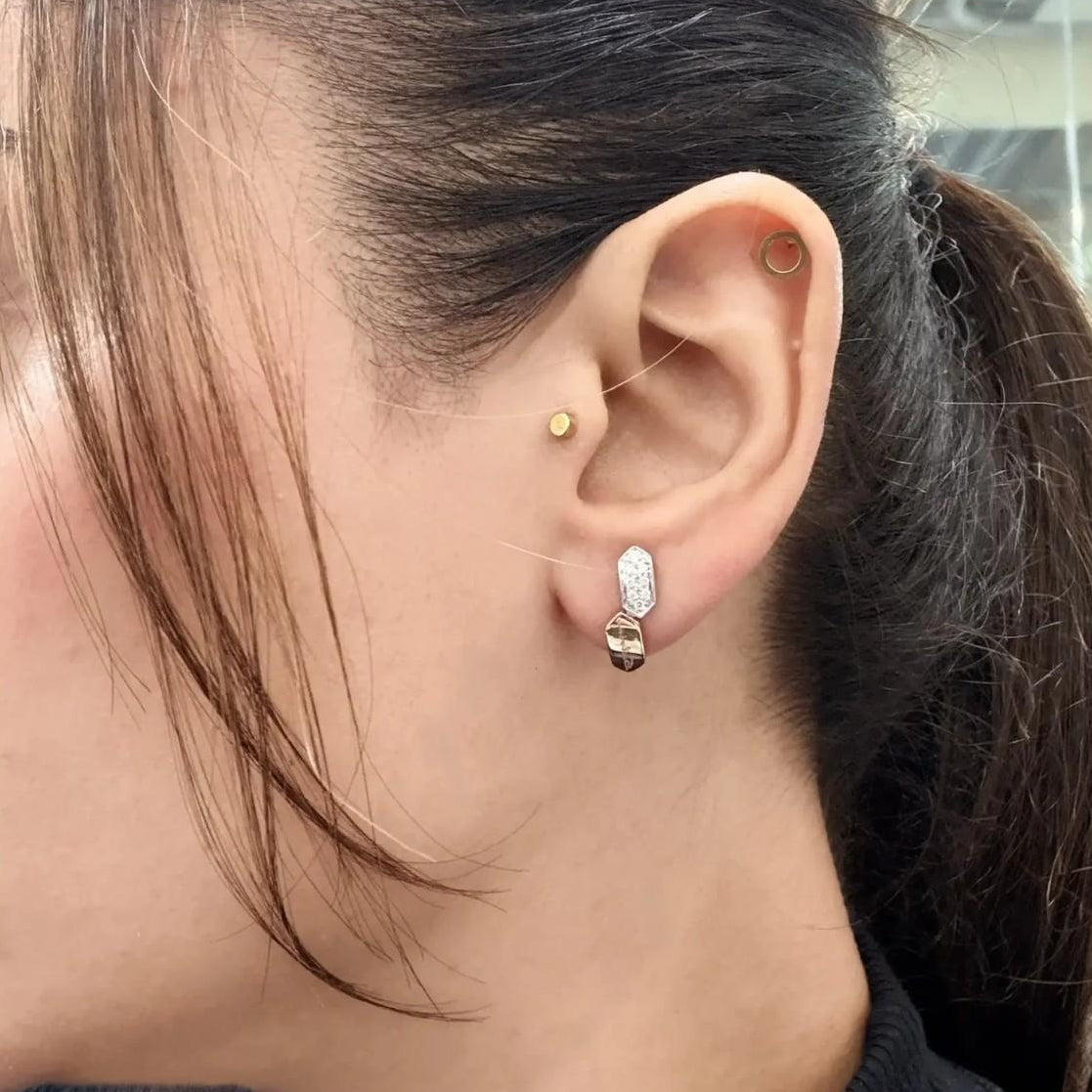 Salvini 18K White & Rose Gold Diamond Stud Earrings 20024142