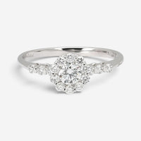 Salvini 18K White Gold Diamond Halo Engagement Ring Sz. 6.75 20063722