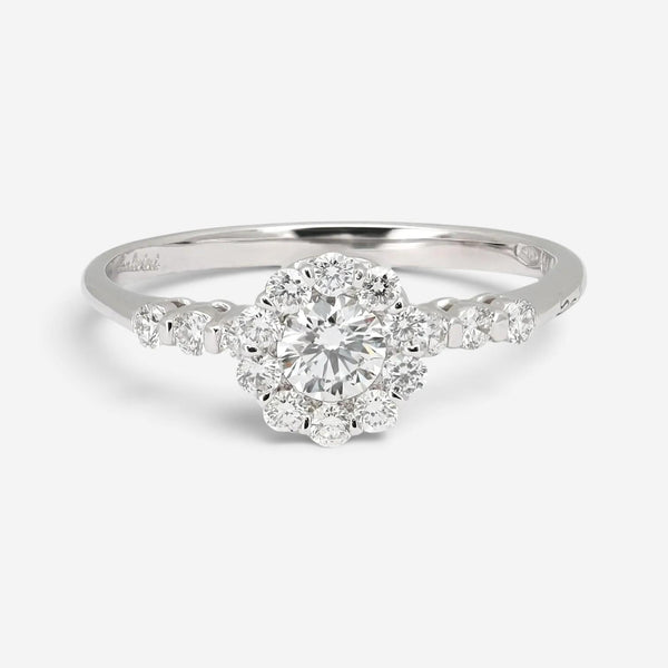 Salvini 18K White Gold Diamond Halo Engagement Ring Sz. 6.75 20063722