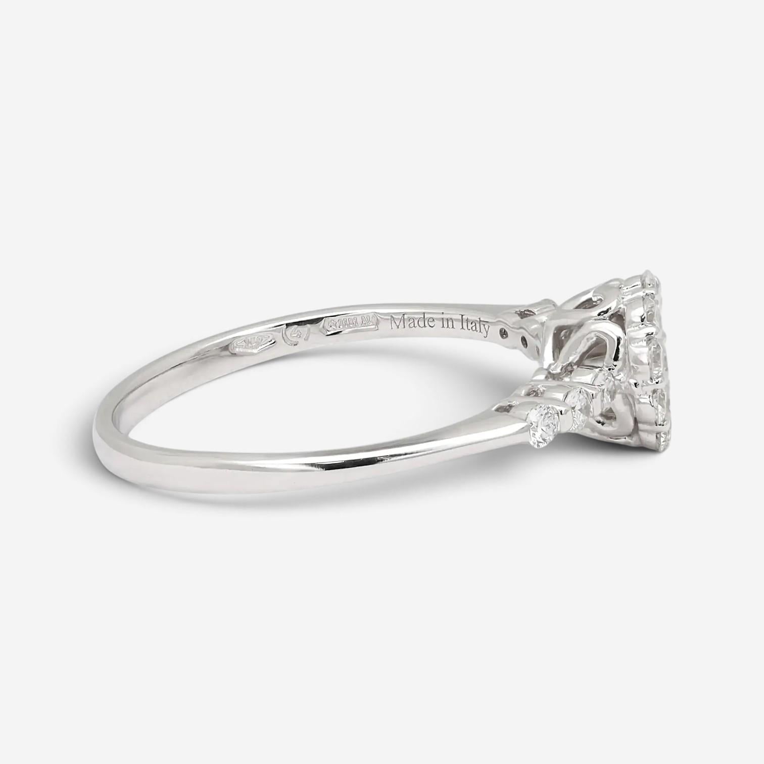 Salvini 18K White Gold Diamond Halo Engagement Ring Sz. 6.75 20063722