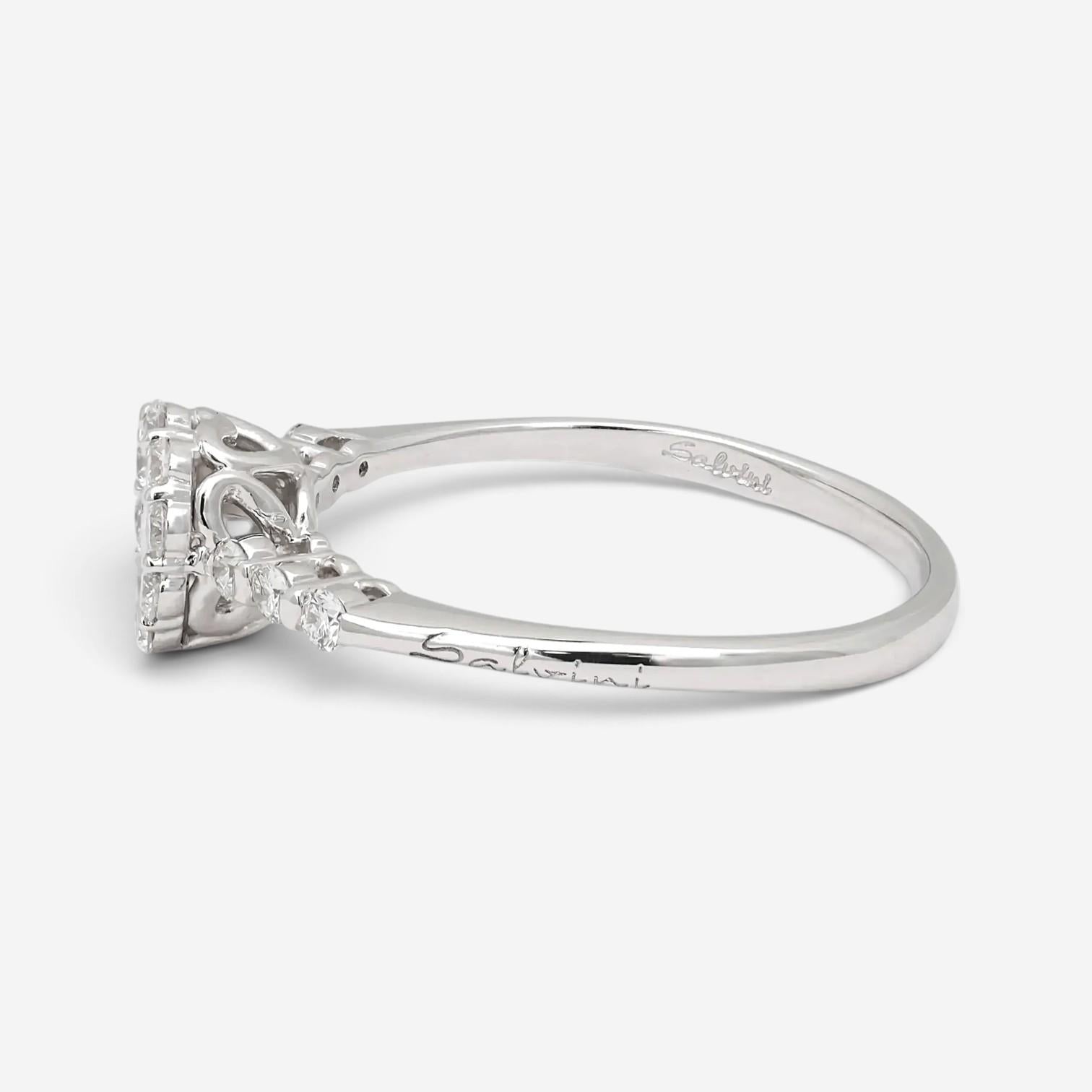 Salvini 18K White Gold Diamond Halo Engagement Ring Sz. 6.75 20063722