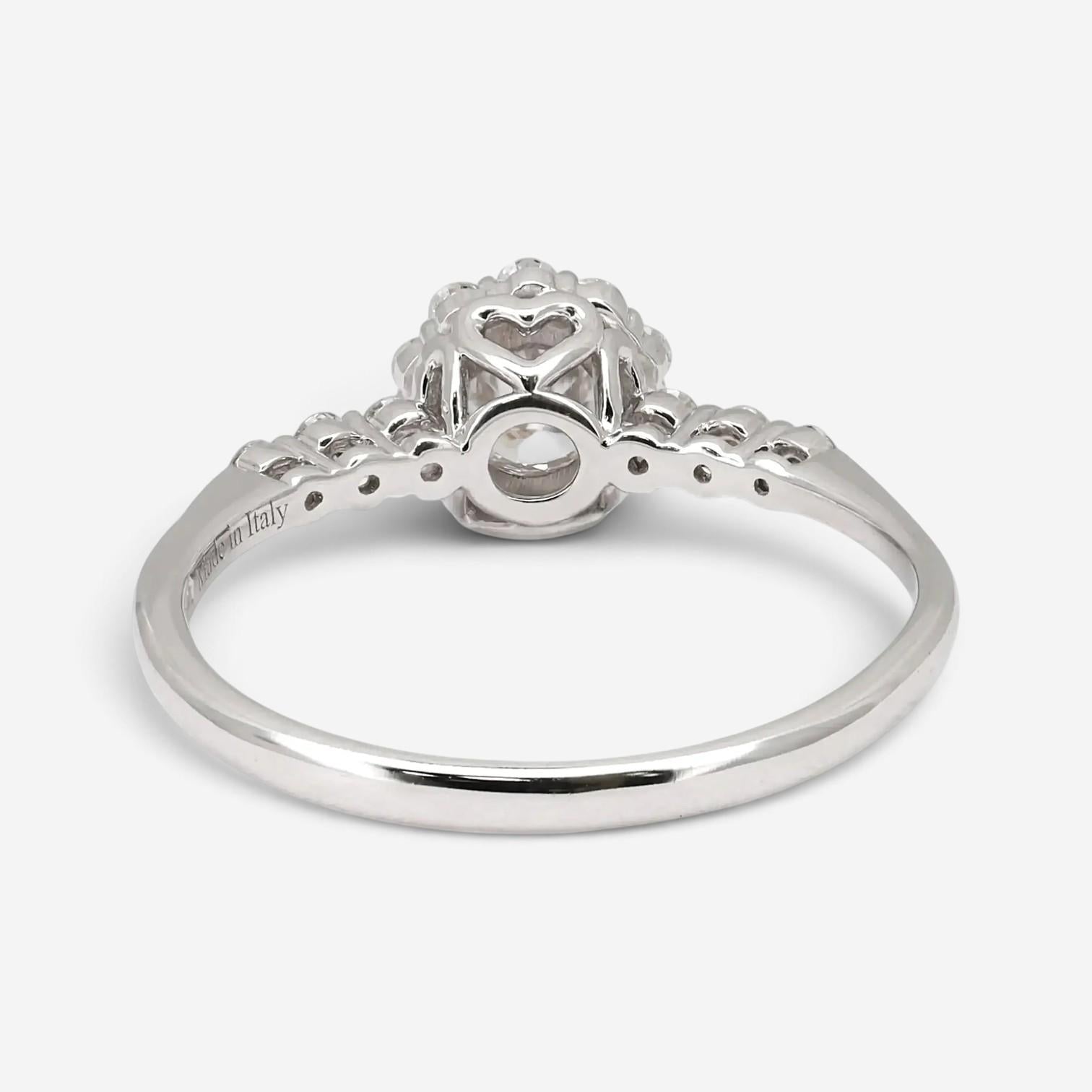 Salvini 18K White Gold Diamond Halo Engagement Ring Sz. 6.75 20063722