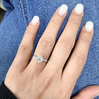 Salvini 18K White Gold Diamond Halo Engagement Ring Sz. 6.75 20063722