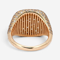 Salvini 18K Rose Gold White & Brown Diamond Signet Ring Sz. 6.5 20056364