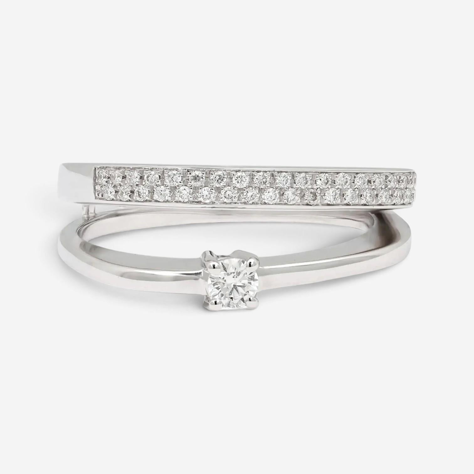 Salvini 18K White Gold Diamond Band Ring Sz. 6.5 81081230