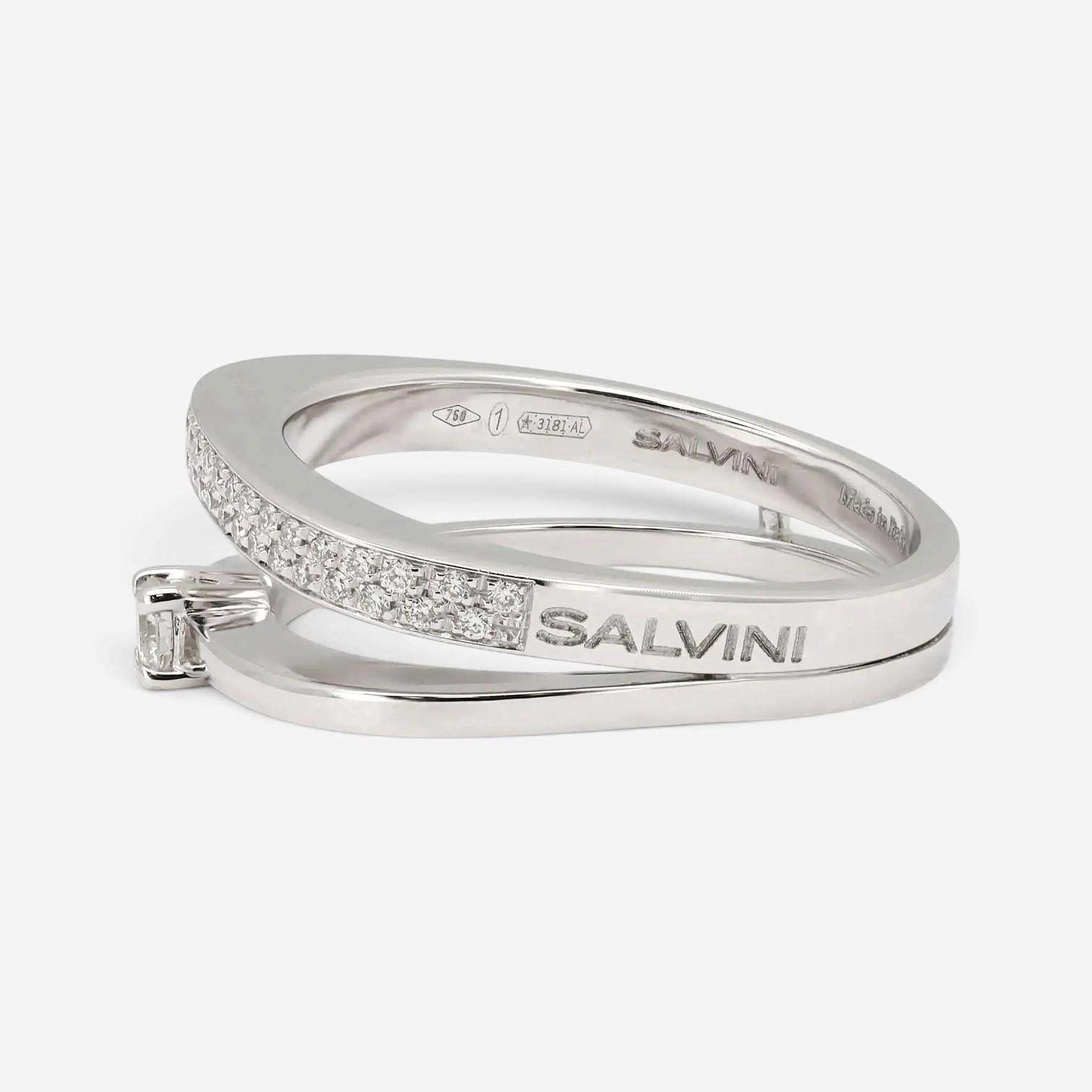 Salvini 18K White Gold Diamond Band Ring Sz. 6.5 81081230