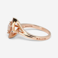 Salvini 18K Rose Gold Diamond Halo Engagement Ring Sz. 6.5 20075840