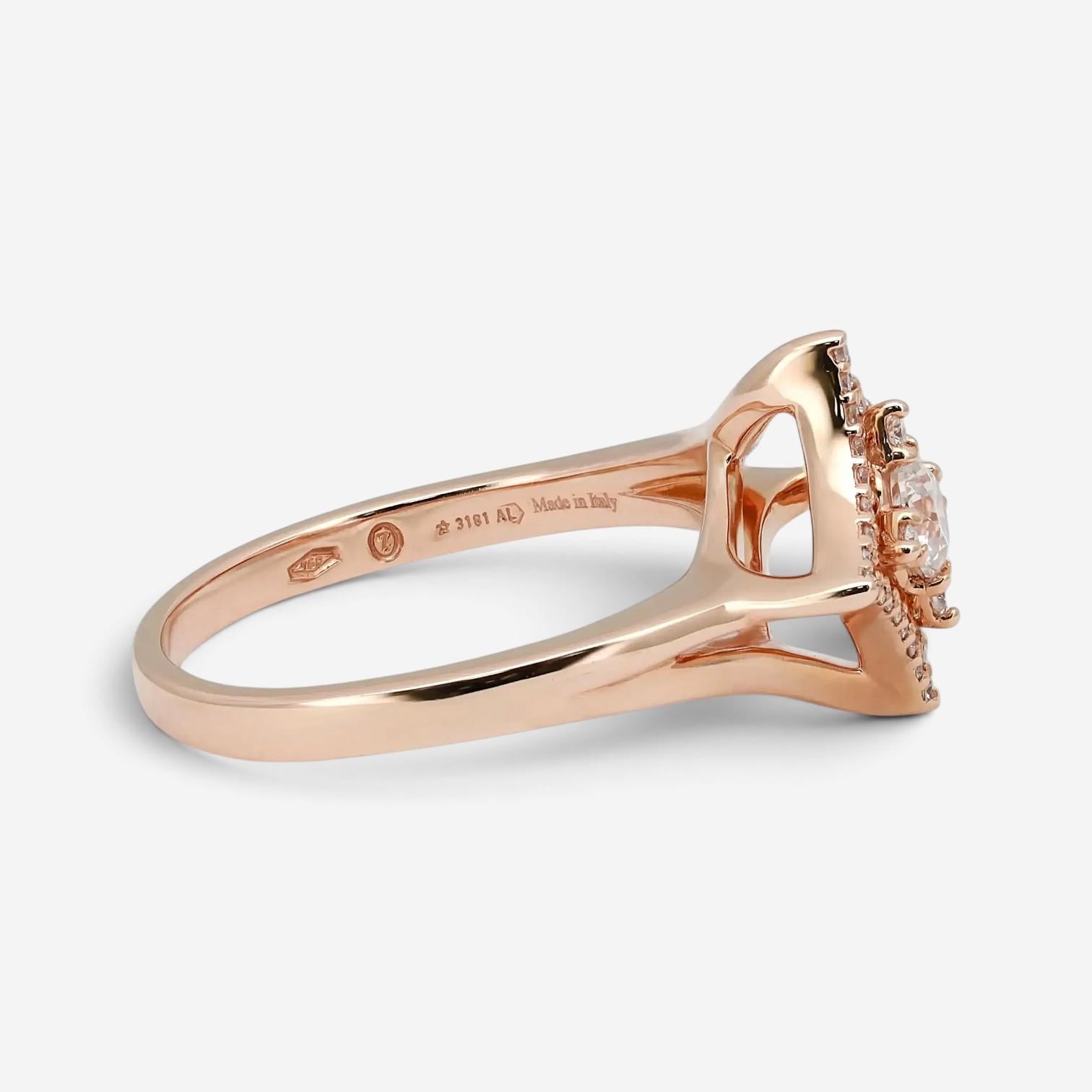 Salvini 18K Rose Gold Diamond Halo Engagement Ring Sz. 6.5 20075840
