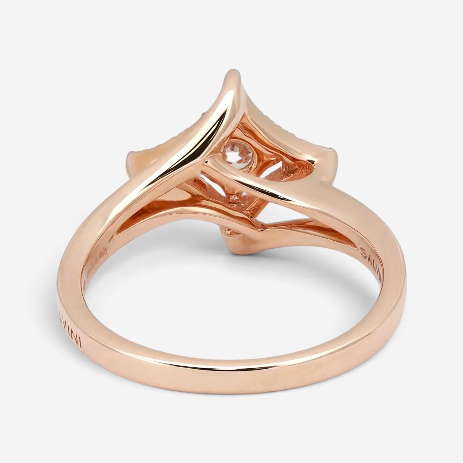 Salvini 18K Rose Gold Diamond Halo Engagement Ring Sz. 6.5 20075840