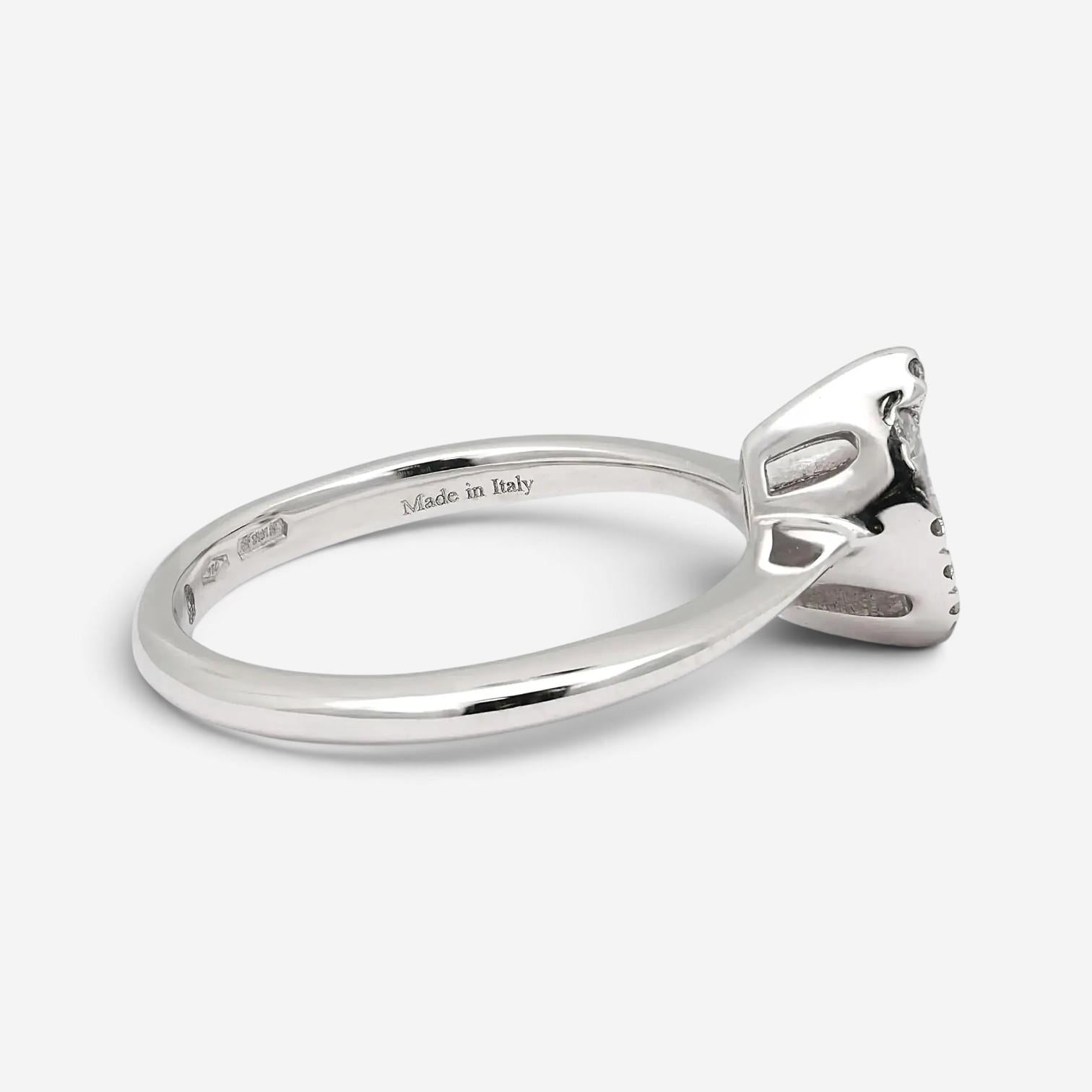 Salvini 18K White Gold Diamond Marquise & Round Halo Engagement Ring Sz. 7.5 200