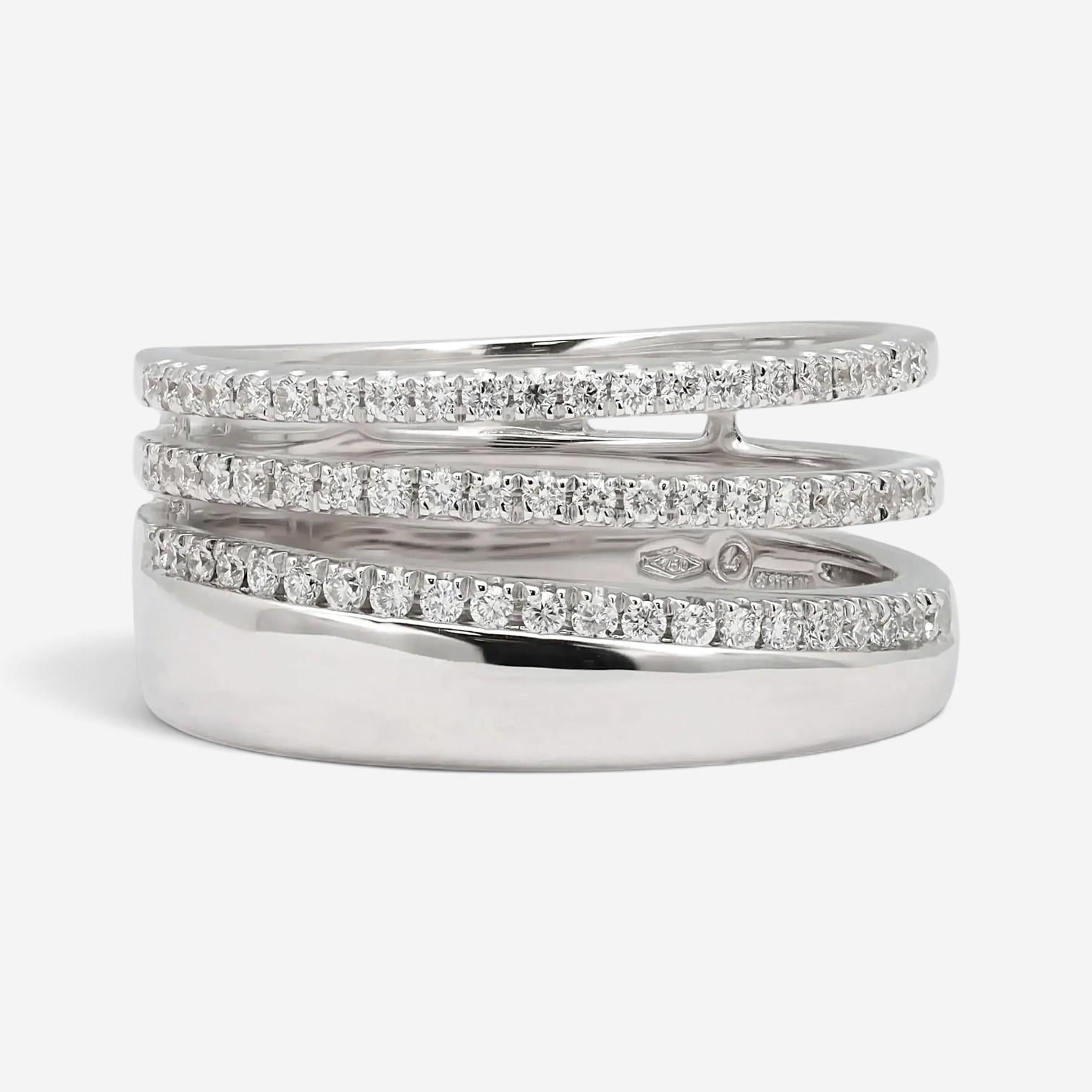 Salvini 18K White Gold Diamond Band Ring Sz. 6.75 20071543