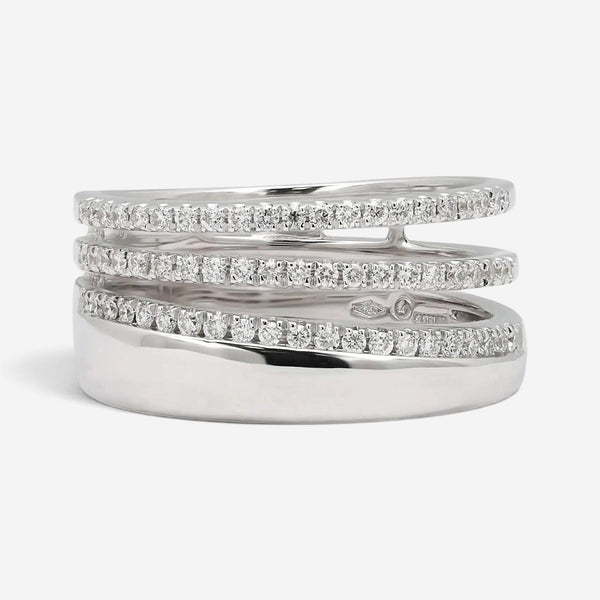 Salvini 18K White Gold Diamond Band Ring Sz. 6.75 20071543