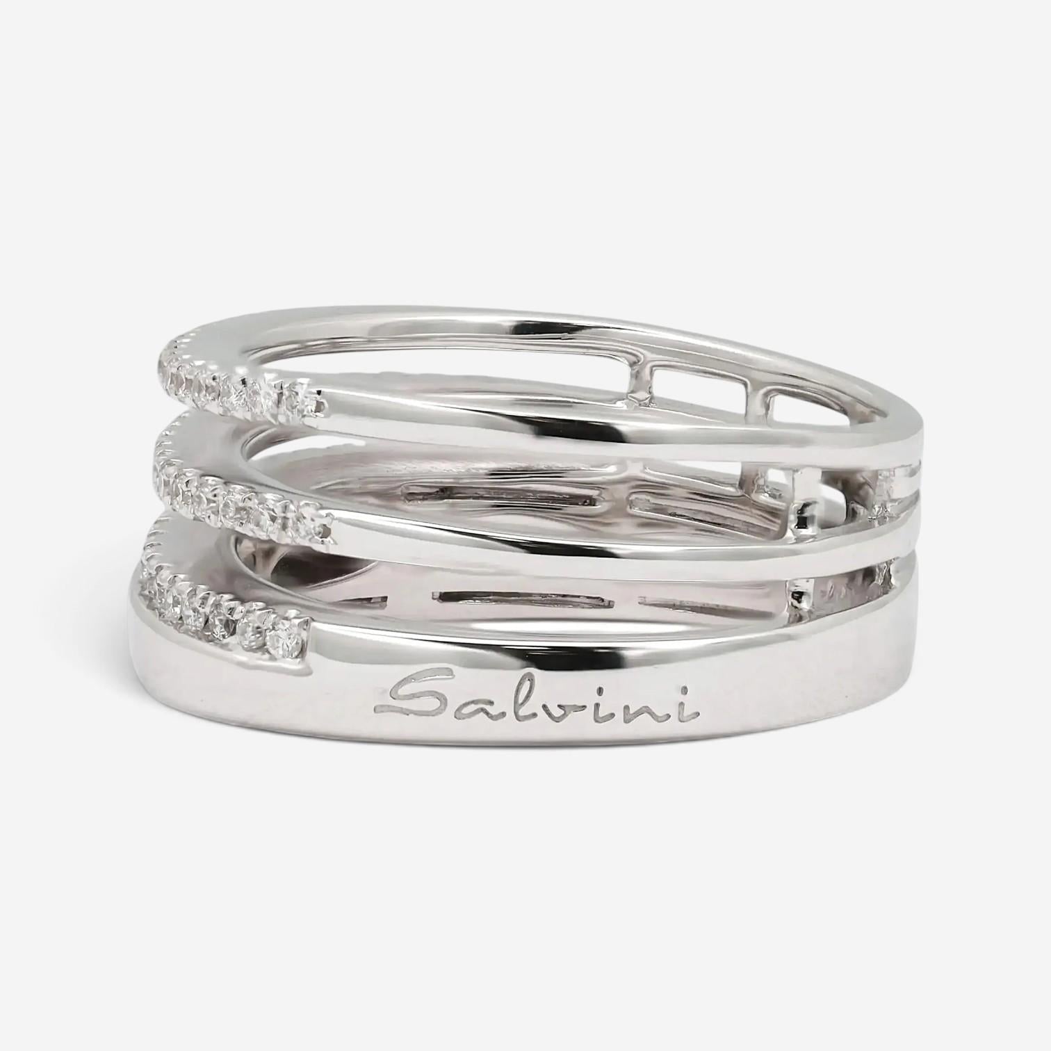 Salvini 18K White Gold Diamond Band Ring Sz. 6.75 20071543