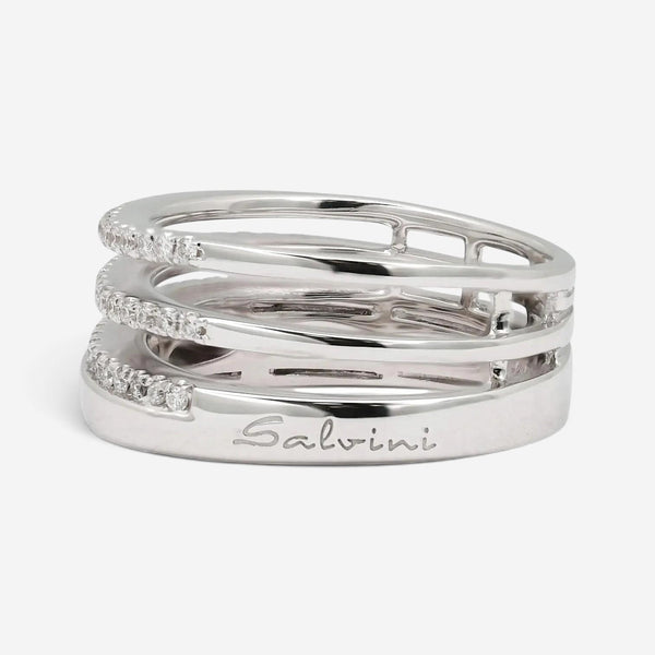 Salvini 18K White Gold Diamond Band Ring Sz. 6.75 20071543