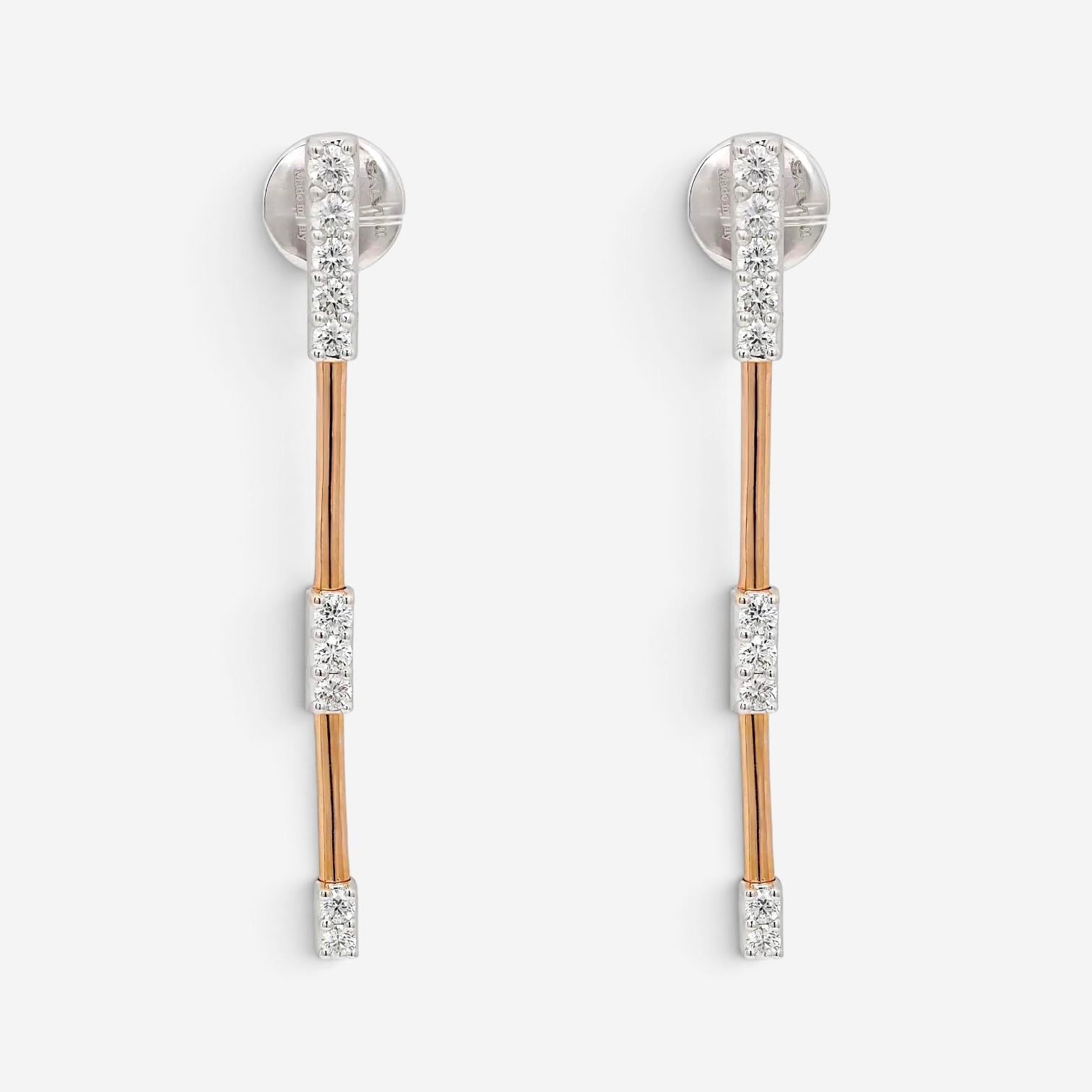 Salvini Nastro S 18K Rose & White Gold Diamond Long Drop Earrings 20075656