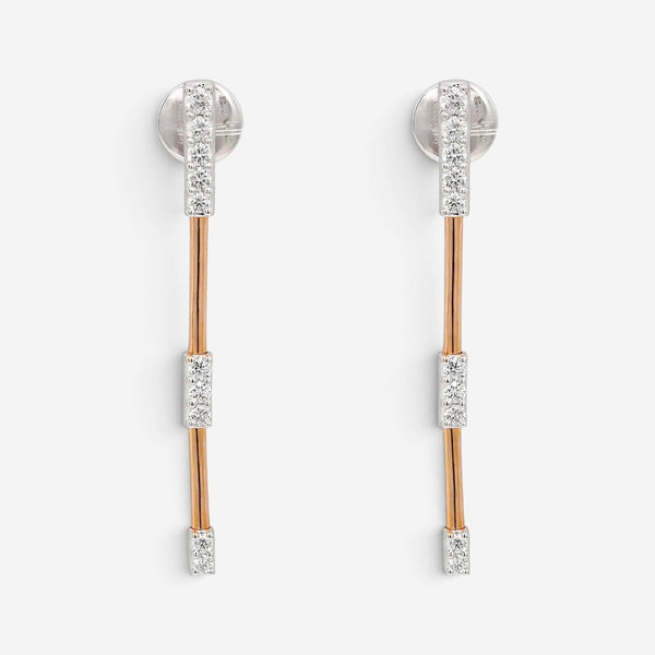 Salvini Nastro S 18K Rose & White Gold Diamond Long Drop Earrings 20075656