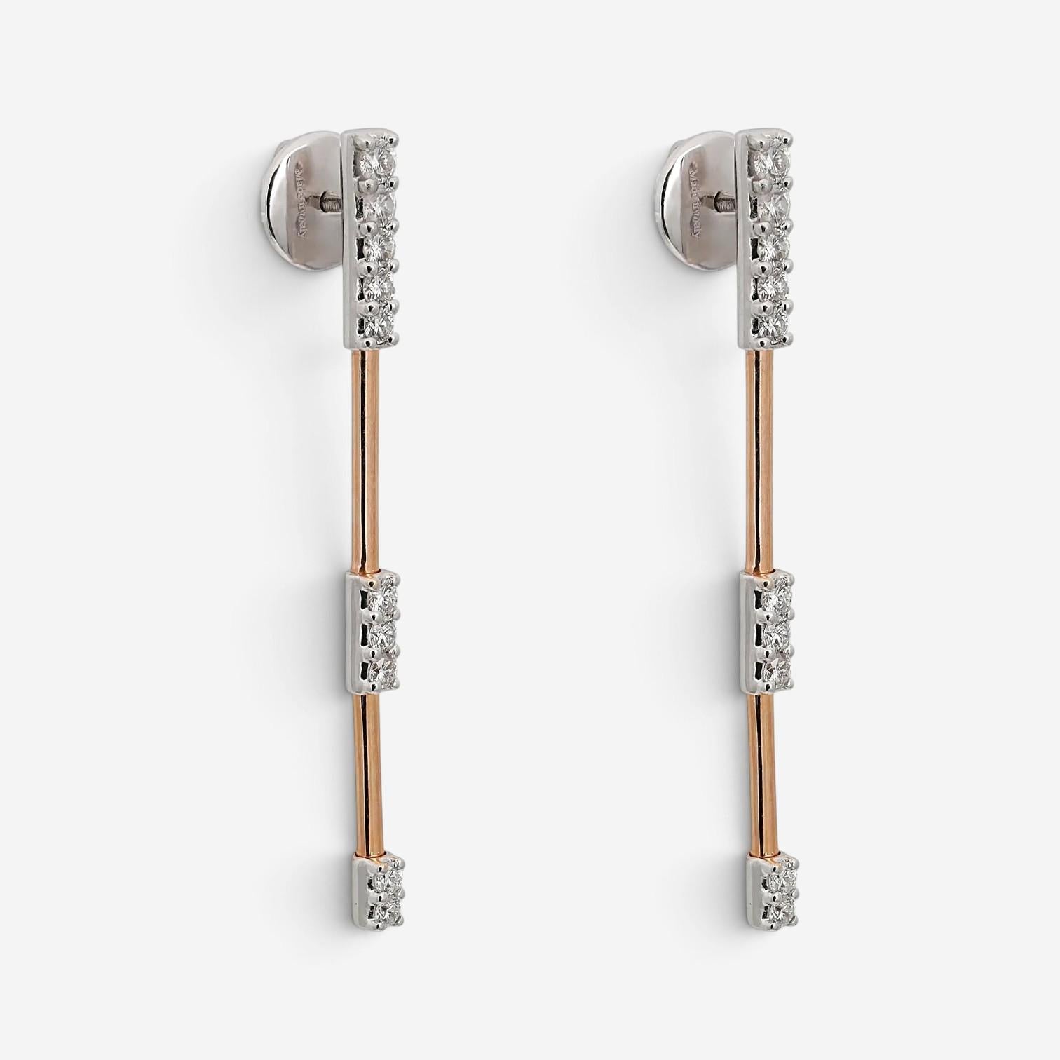Salvini Nastro S 18K Rose & White Gold Diamond Long Drop Earrings 20075656