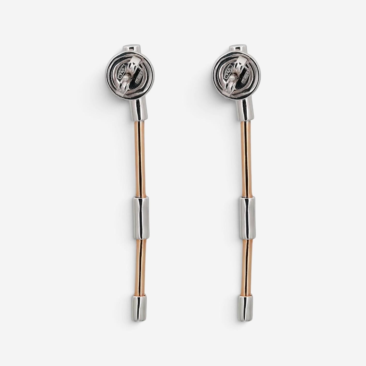 Salvini Nastro S 18K Rose & White Gold Diamond Long Drop Earrings 20075656
