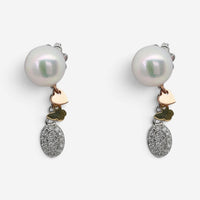 Salvini 18K White, Yellow & Rose Gold Pearl & Diamond Stud Drop Earrings 2004390