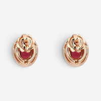 Salvini 18K Rose Gold Cabochon Ruby & Diamond Stud Earrings 20055581
