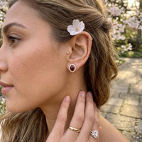 Salvini 18K Rose Gold Cabochon Ruby & Diamond Stud Earrings 20055581