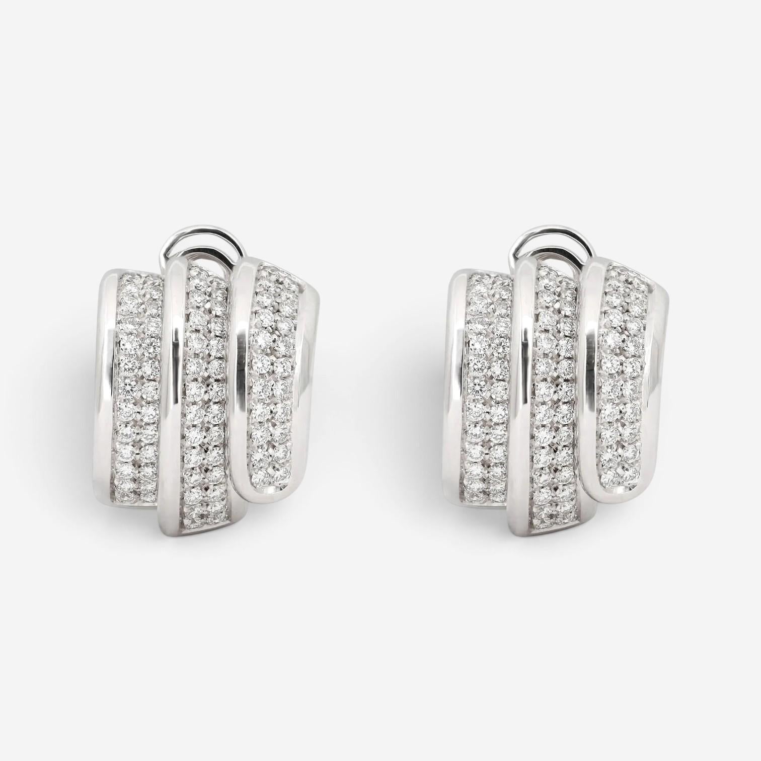 Salvini 18K White Gold Diamond Huggie Earrings 20007911