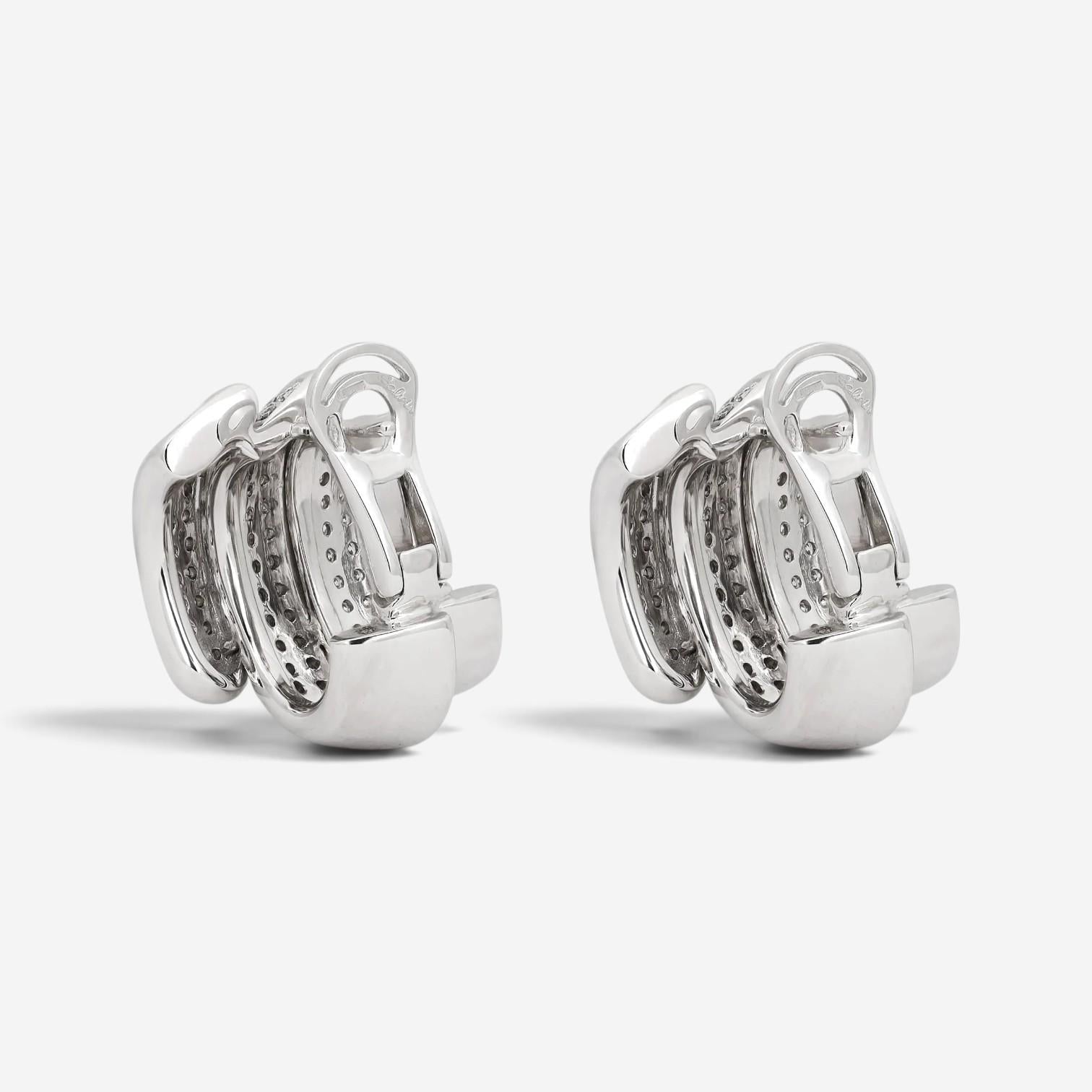Salvini 18K White Gold Diamond Huggie Earrings 20007911