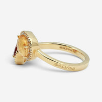 Salvini 18K Yellow Gold Citrine, Rhodolite & Diamond Open Wrap Ring Sz. 6.25 200