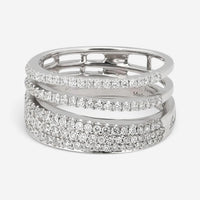 Salvini Euforia S 18K White Gold Diamond Puzzle Band Ring Sz. 6.5 046887