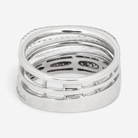 Salvini Euforia S 18K White Gold Diamond Puzzle Band Ring Sz. 6.5 046887