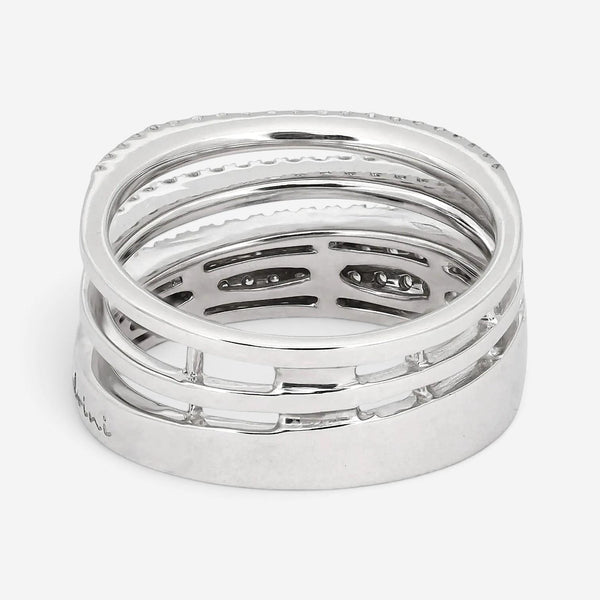 Salvini Euforia S 18K White Gold Diamond Puzzle Band Ring Sz. 6.5 046887