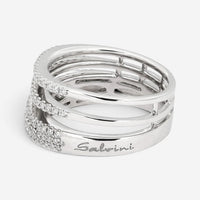 Salvini Euforia S 18K White Gold Diamond Puzzle Band Ring Sz. 6.5 046887