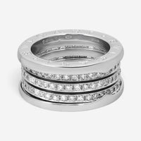 Bulgari B.Zero1 18K White Gold Four Band Ring Sz. 6.5 328701