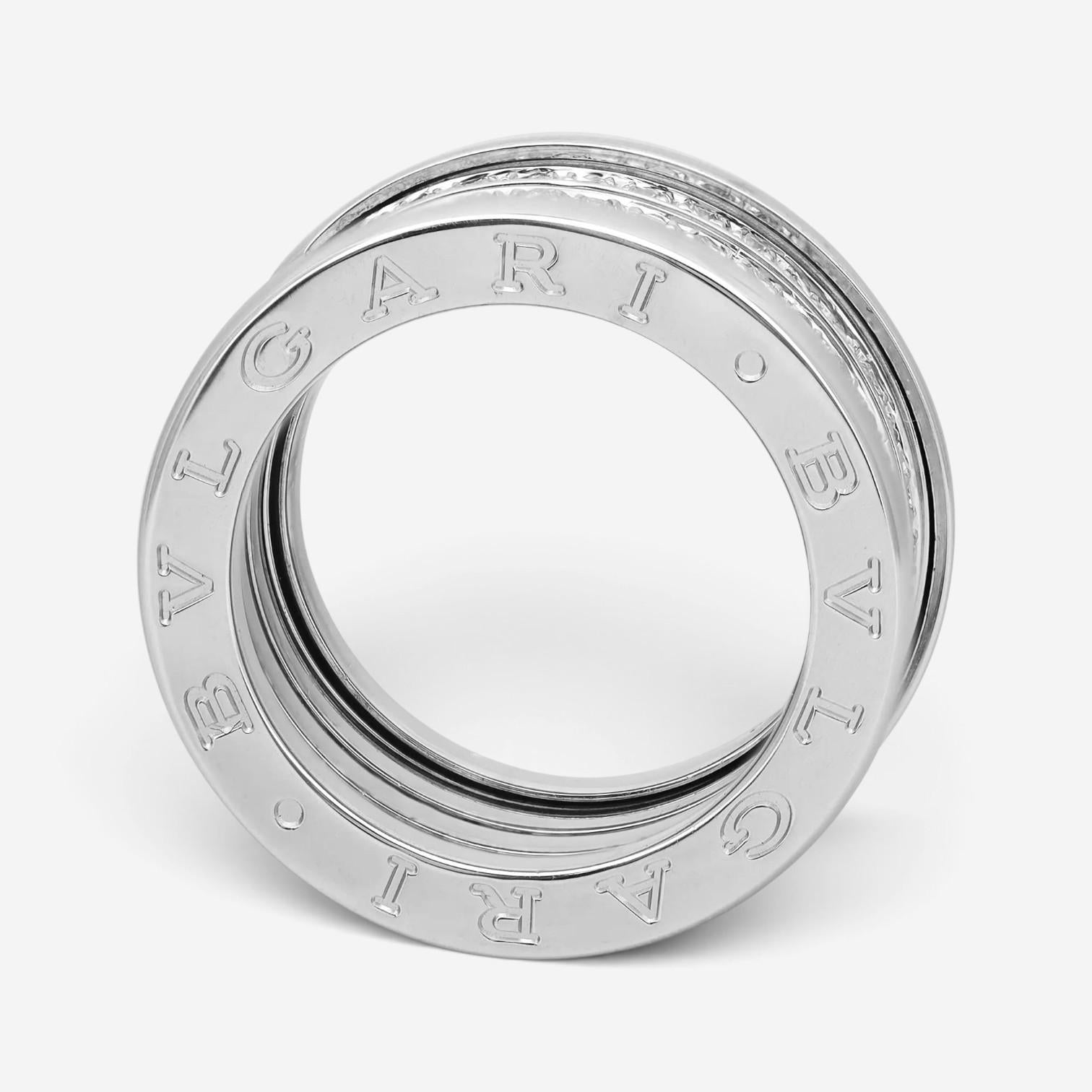Bulgari B.Zero1 18K White Gold Four Band Ring Sz. 6.5 328701