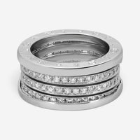 Bulgari B.Zero1 18K White Gold Four Band Ring Sz. 6.5 328701