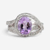 Salvini 18K White Gold Amethyst & Diamond Crossover Cocktail Ring Sz. 6.75 20071