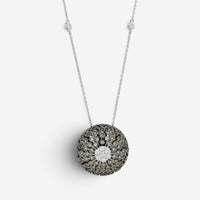 Salvini 18K White Gold Diamond Round Pendant Necklace 20060392