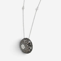 Salvini 18K White Gold Diamond Round Pendant Necklace 20060392