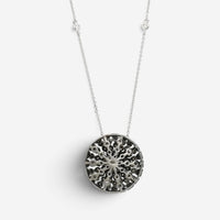 Salvini 18K White Gold Diamond Round Pendant Necklace 20060392