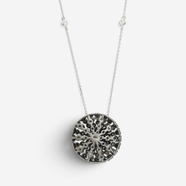 Salvini 18K White Gold Diamond Round Pendant Necklace 20060392