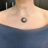 Salvini 18K White Gold Diamond Round Pendant Necklace 20060392