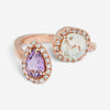Salvini 18K Rose Gold Amethyst, Prasiolite & Diamond Wrap Ring Sz. 6.25 046909