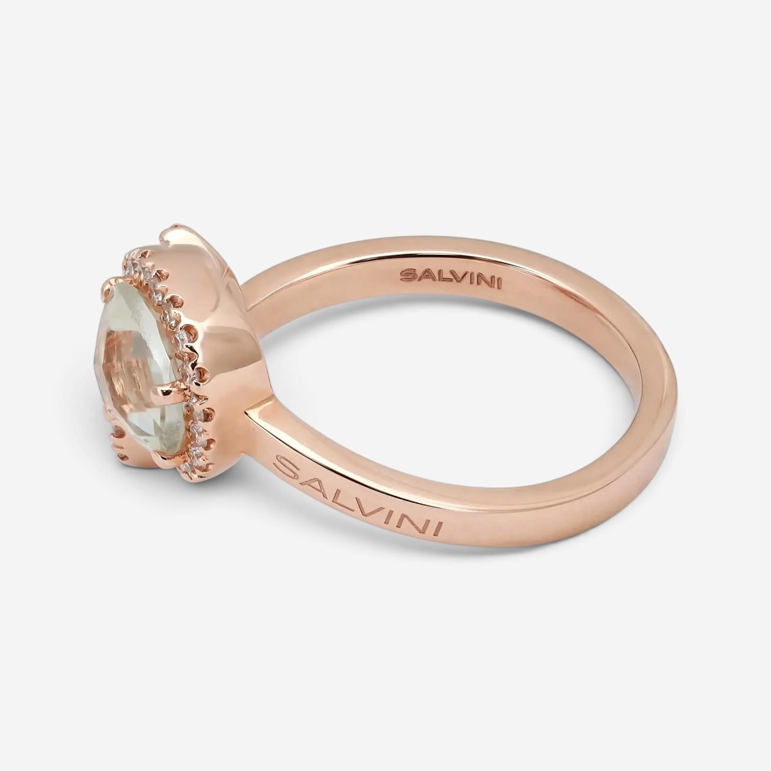 Salvini 18K Rose Gold Amethyst, Prasiolite & Diamond Wrap Ring Sz. 6.25 046909